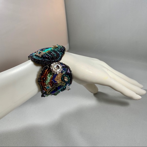 “Sedona” Cuff Bracelet Artisan Crafted Beaded - Picture 12 of 12